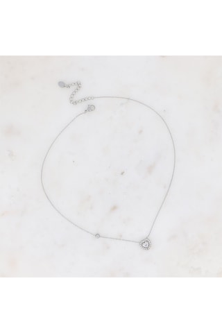 Collar - Plateado y blanco
