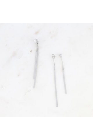 Pendientes - Plateado y blanco