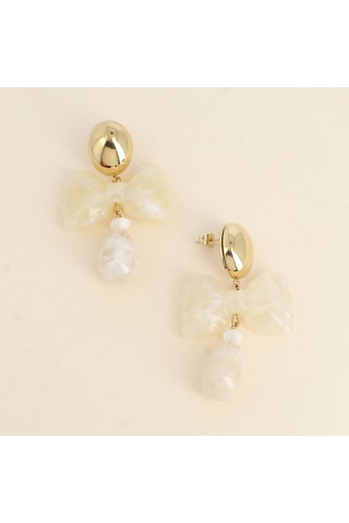 Pendientes Aaliya - Dorado y beige