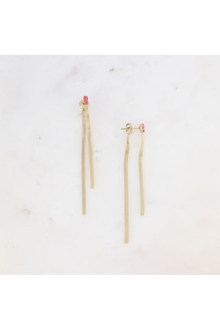 Pendientes - Dorado y rosa