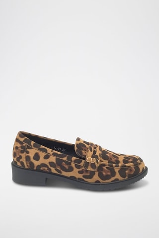 Mocasines con brillo de tacón - Camel