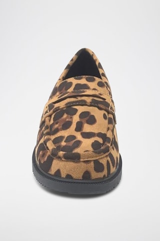 Mocasines con brillo de tacón - Camel