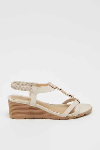 Sandalias de cuña - Beige