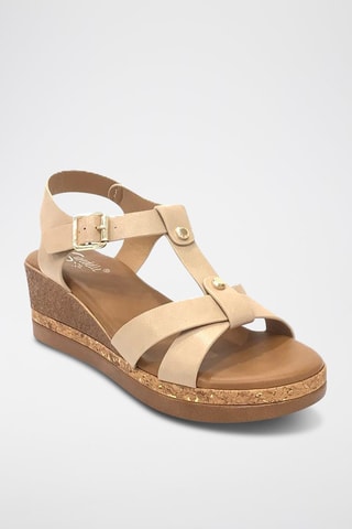 Sandalias de cuña - Beige