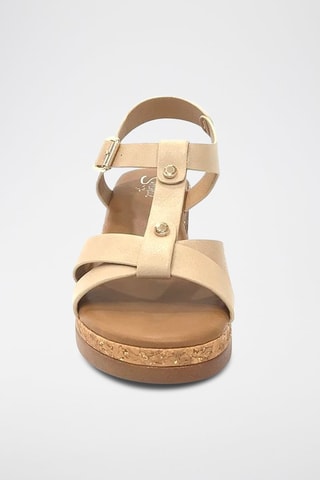 Sandalias de cuña - Beige