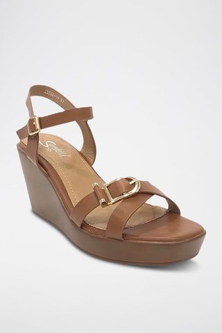 Sandalias de cuña - Marrón