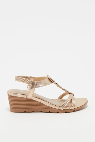 Sandalias de cuña - Dorado