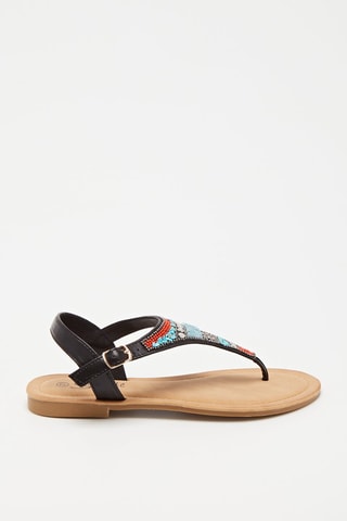 Sandalias - Negro y rojo