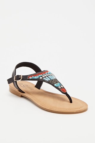 Sandalias - Negro y rojo