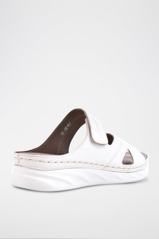 Sandalias de piel de cuña - Blanco