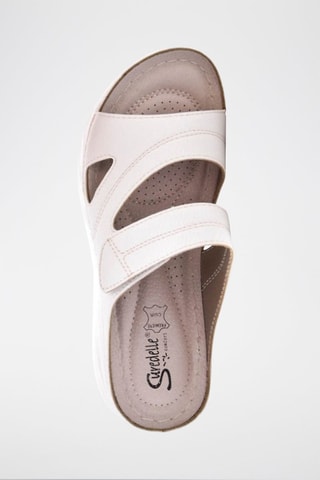 Sandalias de piel de cuña - Blanco