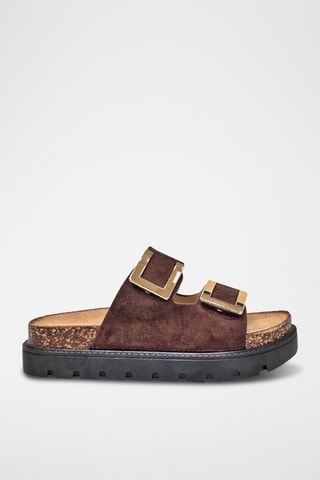 Sandalias con plataforma - Marrón