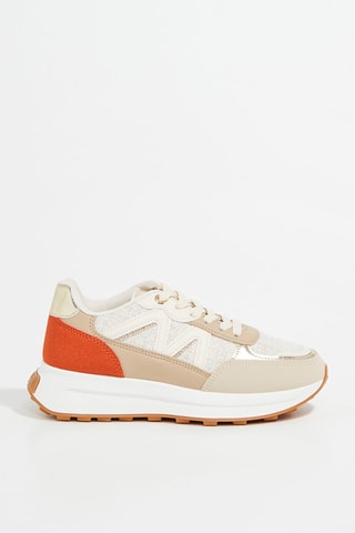 Zapatillas - Beige y rojo