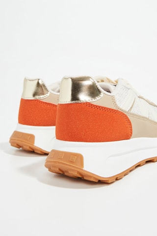 Zapatillas - Beige y rojo