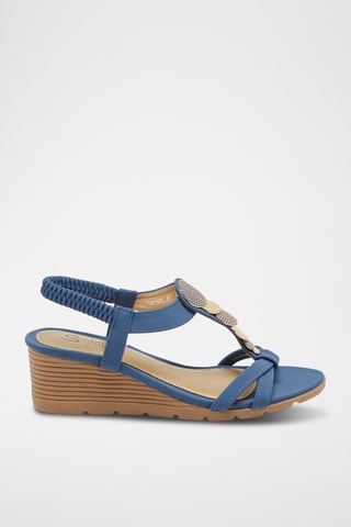 Sandalias de cuña - Azul