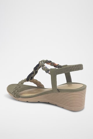 Sandalias de cuña - Caqui