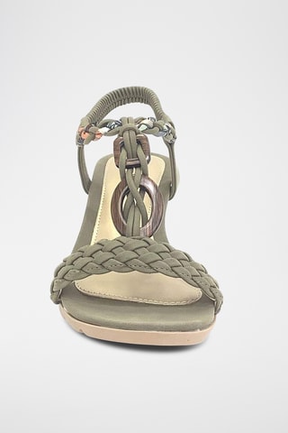 Sandalias de cuña - Caqui