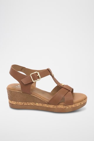 Sandalias de cuña - Camel