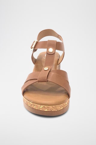 Sandalias de cuña - Camel