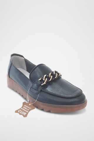 Mocassins en cuir - Bleu