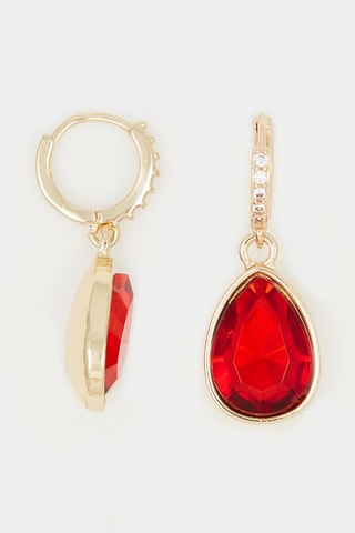 Boucles d'oreilles - Doré et rouge