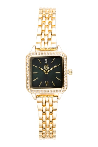 Montre à quartz en alliage - Doré et vert foncé