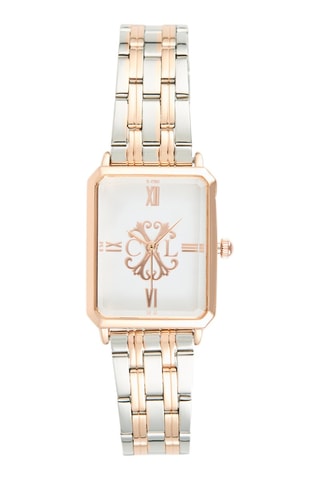 Montre à quartz en métal - Argenté et doré rose