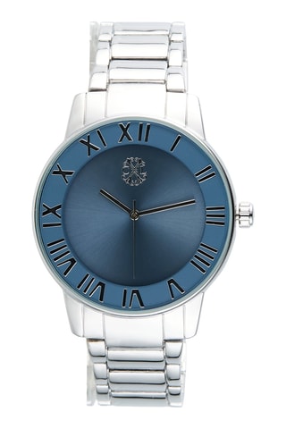 Montre à quartz en alliage - Argenté et bleu