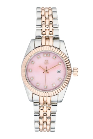 Montre à quartz en alliage - Argenté et doré rose