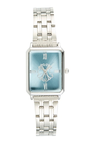Montre à quartz en métal - Argenté et bleu clair