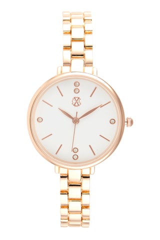 Montre à quartz en alliage - Doré rose et blanc