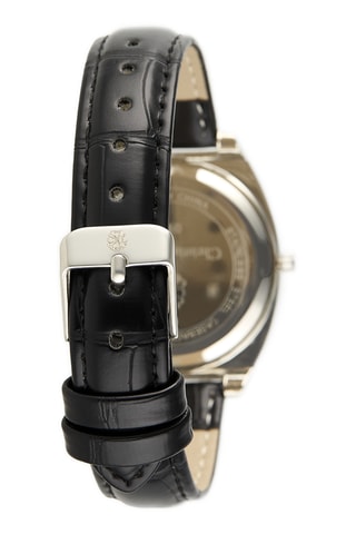 Montre à quartz en synthétique - Noir et argenté