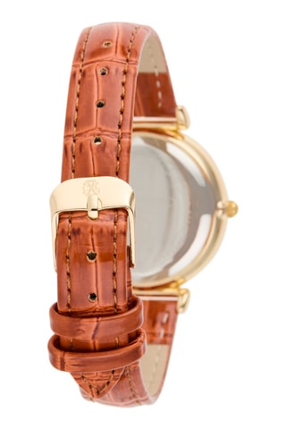 Montre à quartz en polyuréthane - Camel et doré