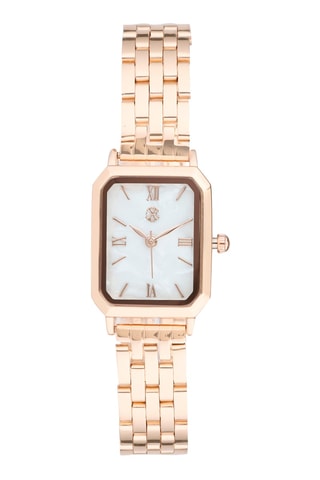 Montre à quartz en alliage - Doré rose et blanc