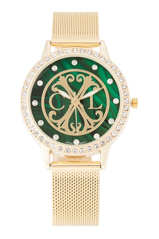Montre à quartz en alliage - Doré et vert