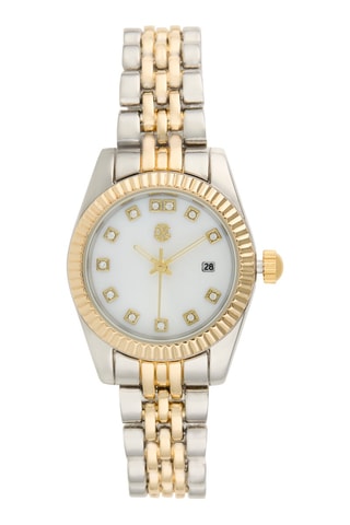 Reloj de cuarzo de metal aleado - Dorado y plateado