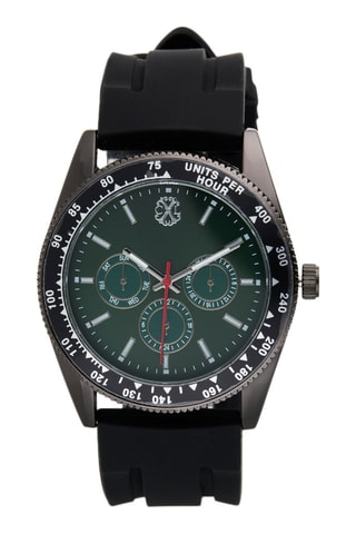 Montre à quartz en silicone - Noir et gris foncé