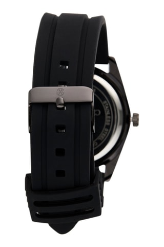 Montre à quartz en silicone - Noir et gris foncé