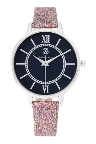 Montre à quartz en polyuréthane Doré rose et bleu marine