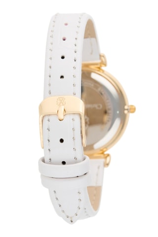 Montre à quartz en polyuréthane - Blanc et doré