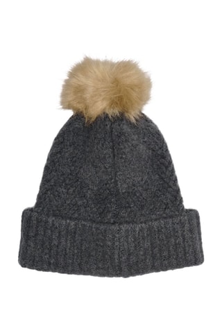 Bonnet à pompon - Gris foncé