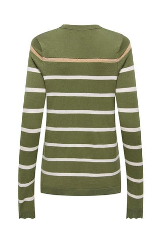 Pull - Vert olive et blanc