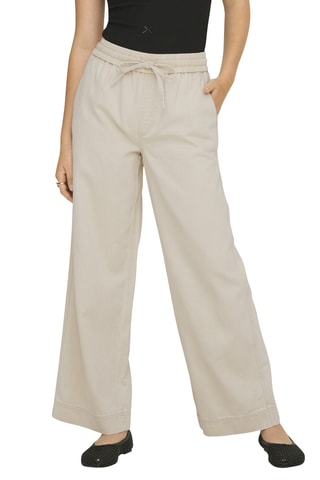 Pantalon wide legs - Gris clair