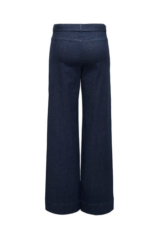 Jean wide legs taille haute - Bleu foncé