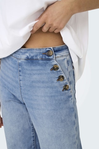 Jean wide legs taille haute - Bleu