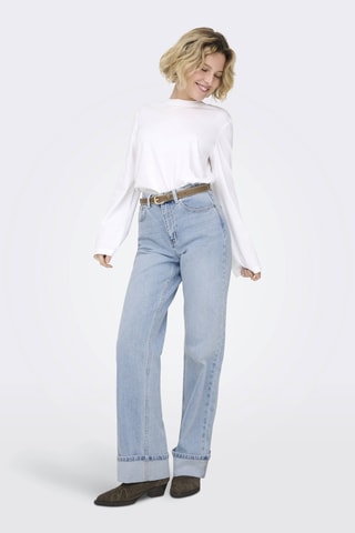 Jean wide legs taille haute - Bleu cobalt