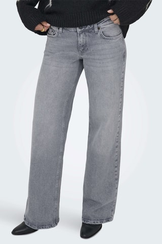 Jean wide legs en coton biologique - Gris clair