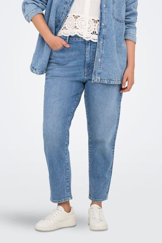 Jean straight taille haute - Bleu cobalt