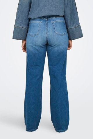 Jean wide legs en coton biologique taille haute - Bleu clair