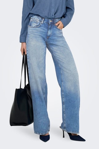 Jean wide legs en coton biologique - Bleu clair